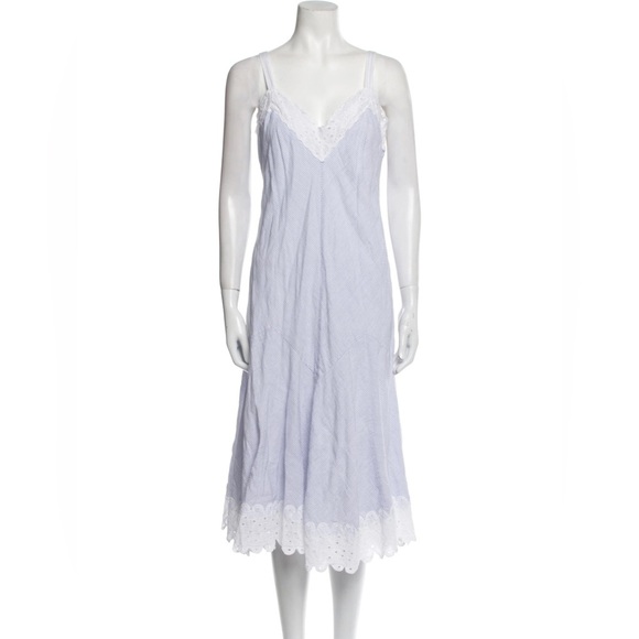 REBECCA TAYLOR | Quilted Elegant White Lace Trim Swing Dress Belt NOT Included - Picture 1 of 16